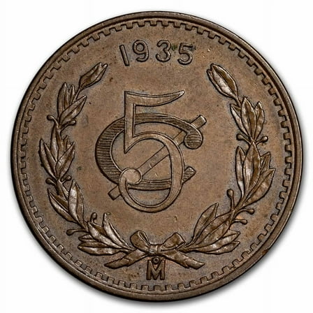1914-1935 Mexico Bronze 5 Centavos Avg Circ