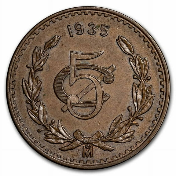 1914-1935 Mexico Bronze 5 Centavos Avg Circ