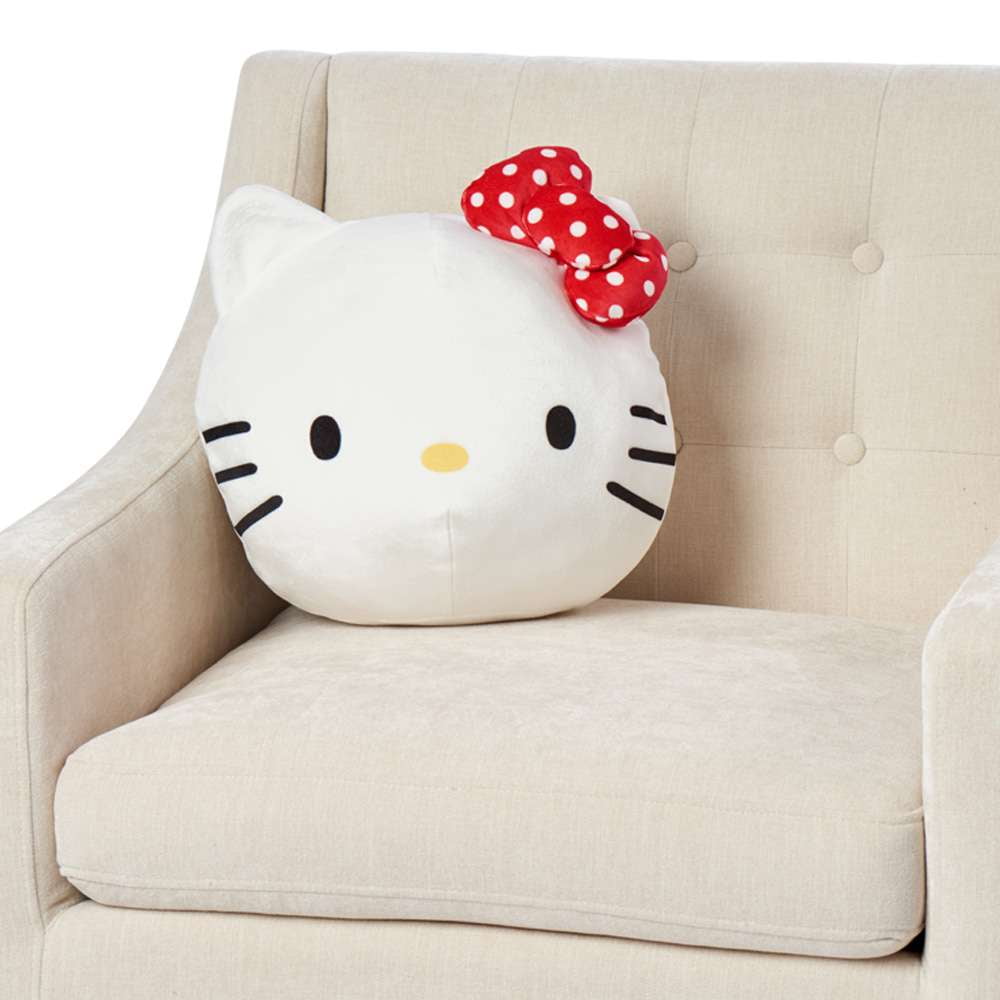 Hello Kitty Cafe Las Vegas Throw Pillow (White)