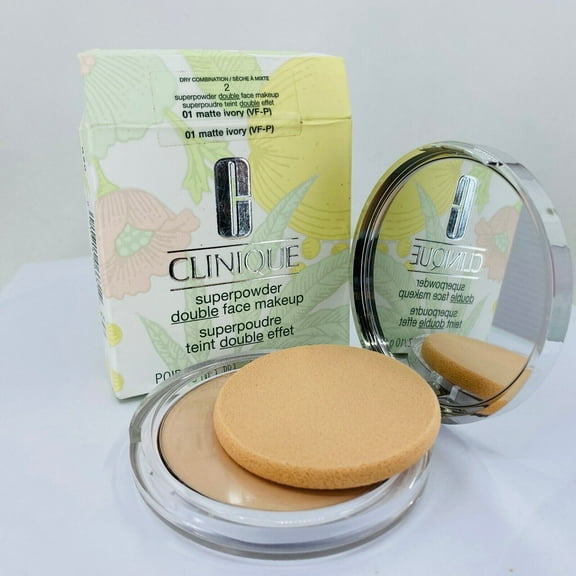 Clinique Superpowder Double Face Makeup 01 Matte Ivory 0.35 oz/10 g,  For Dry Combination skin