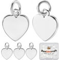 thumbnail image 1 of 1 caja de 20 dijes de corazón chapados en plata de ley 925 con forma de corazón y anillas de salto., 1 of 9