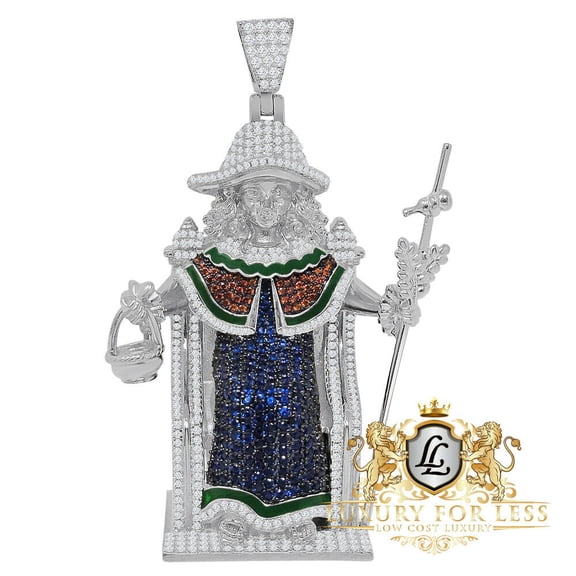 Big 3'' Custom Piece 74   Grams Real Silver Santo Nino De Atocha Charm Pendent