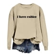 thumbnail image 4 of TINZ Femmes Quotidien Maison Extérieur Entraînement Manches Longues Col Rond T-Shirt Haut Chandail Imprimé Blouse de Rue Mode Urbaine Dames Shorts Ensembles Lingerie Légère Chandails Légers Femmes, 4 of 4