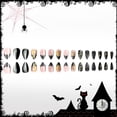 thumbnail image 4 of Uñas postizas Press On AROVFAM 24 piezas negras y doradas almendradas, 4 of 8