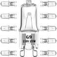 thumbnail image 1 of Pack Of 10, G9 Halogen Bulb 25w 230v 2 Pin Base Replacement Bulbs, Dimmable, Warm White, 1 of 5