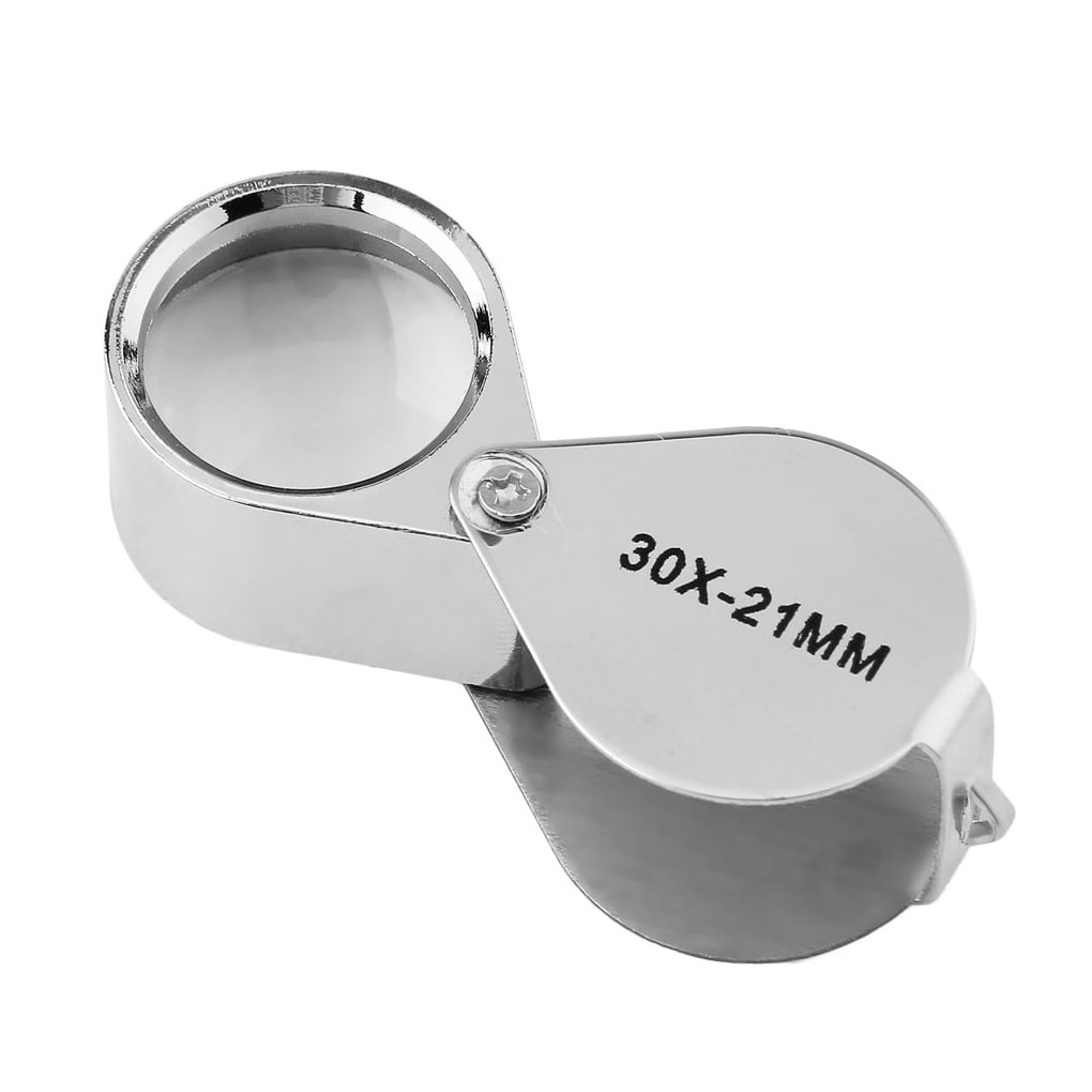 8 Pcs Mini 30X 21mm Jeweler Jewelers Jewelry Loupe Magnifier Magnifying Glass Silver w/ Box