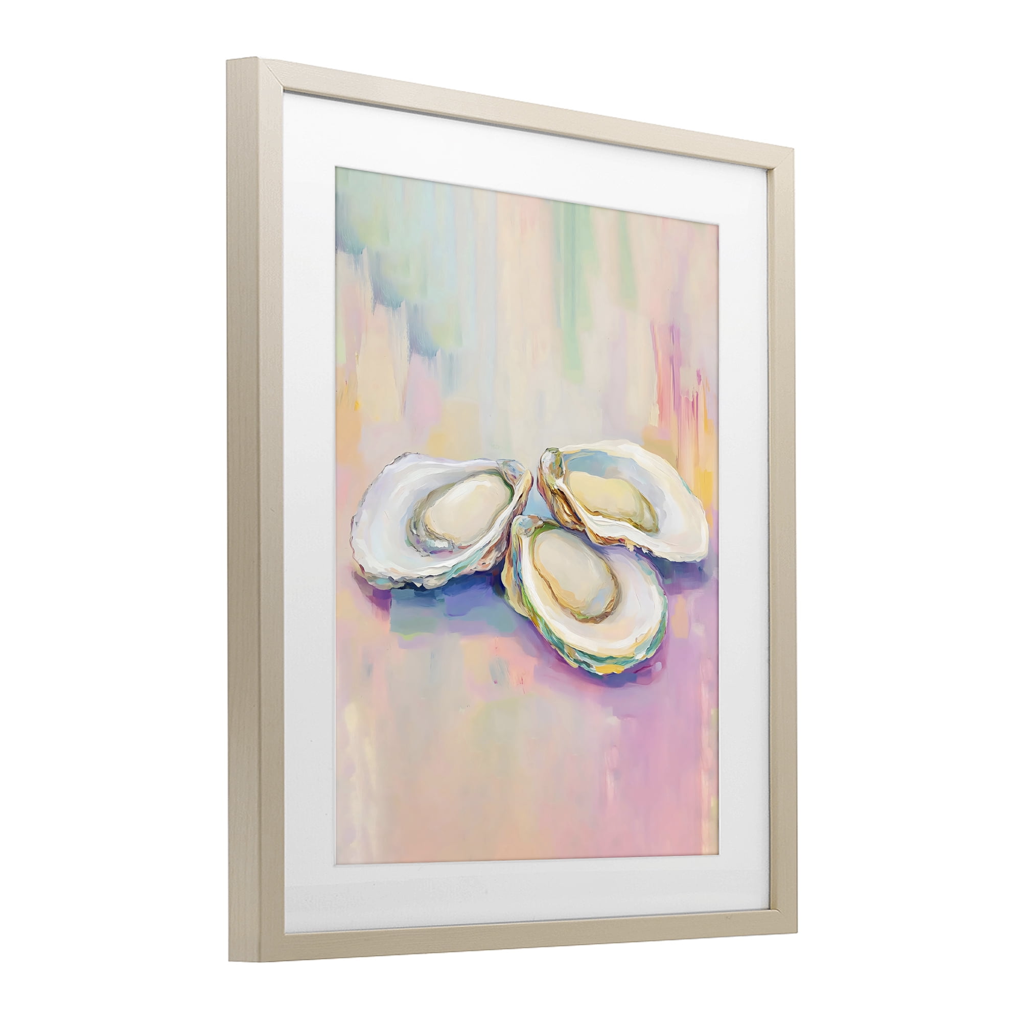 Stupell Industries Pastel Oysters Harmony Birch Framed Print Under Glass, design by The Prints Vibe