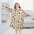 thumbnail image 4 of Wearable Blanket Hoodie for Kids Snowman and Deer Flannel Hooded Blanket with Pockets and Sleeves Suitable for Boys and Girls, 4 of 7