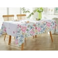 thumbnail image 3 of Spring Summer Floral Tablecloth Rectangle 60 x 102 Inch Watercolor Wild Flower Butterfly Table Cloth, Spill Proof Fabric Table Cover for Dining, Party, Patio, Indoor, Outdoor, Pink, 3 of 5