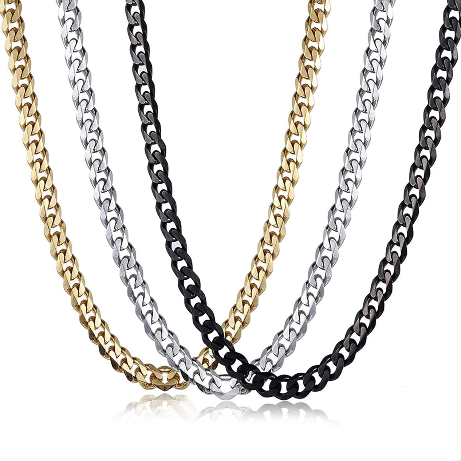 Men Miami Cuban Link Chain 3mm 5mm 7mm 