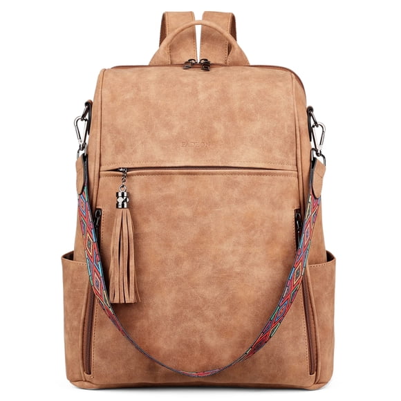 Mochila para portátil FADEON Leather 15.6" para mujer, color marrón