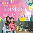 thumbnail image 5 of HongHeng 59x35 inch Happy Easter Backdrops Cloth Happy Hanging Wall Banner Bunny Grassland Eggs Photography Background for Easter Spring Party Decoration Happy Easter Sign, 5 of 6