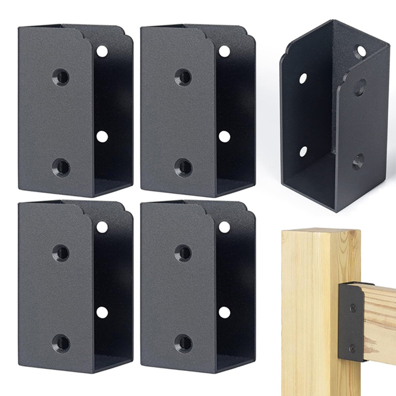 Farfi 8-Pack Concealed Deck Railing Brackets, Metal 1.57" Wood Rail Connectors, Rustproof U-Shaped Brackets for 2x4/4x4 Posts