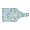 thumbnail image 1 of Greek Key Cutting Board, Pastel Pink White and Blue Round Floral Grecian Fret Hellenic Ornament, Tempered Glass Cutting and Serving Board, Wine Bottle Shape, Pale Blue White Blush, by Ambesonne, 1 of 1