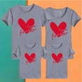 thumbnail image 5 of WREESH Family Matching T-Shirts for Men Comfortable Crew Neck Short Sleeve Tops with Heart Prints for Family Outings Gray, 5 of 5