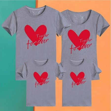 

Geire Dad Mom Baby Matching Family Shirts Set Summer Short-Sleeved Round Neck Regular Fit Tees Family Casual Parent-child Wear
