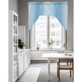 thumbnail image 4 of Blue Ombre Kitchen Swag Valance for Window, Rod Pocket Short Kitchen Curtains&nbsp;36 Inch Length, Modern Abstract Art Farmhouse Gradient Swag Topper Small Window Treatment for Cafe Bathroom Bedroom, 4 of 6