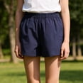 thumbnail image 6 of Biker Shorts Girl's Shorts High Waisted Shorts Casual Summer Shorts with Pocket,Navy, 6 of 6