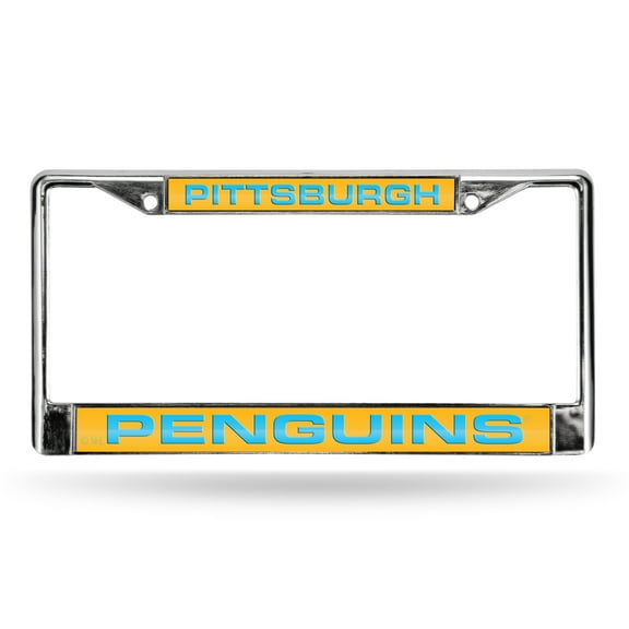 Pittsburgh Hockey Penguins Chrome Metal License Plate Frame Holder