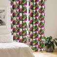 thumbnail image 2 of Ambesonne Floral Curtains, Dog Roses Repetitive Plot, Pair of 28"x95", Dark Pink and Lime Green, 2 of 5