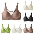 thumbnail image 1 of Sentmoon Wireless Bras for Women Oversize Comfortable Support Bras Anti-Sagging Adjustable Strap Breathable Solid Color Seamless Bras Soft and Comfortable for Daily Commute White L, 1 of 8