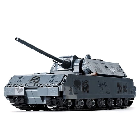 HI-Reeke Tank Building Block Set Maus Tank Building Brick Kit Toy Gift for Kid Adult Gray