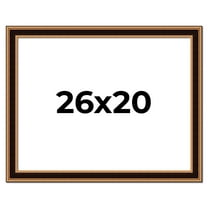 26x20 Frame Gold Brown Plein Air Vintage Solid Wood Picture Frame | 1.75 Inches Moulding Width |