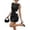 Black, variant on Women's Striped Bow Bodycon Mini Dress Sleeveless Open Back Elegant Short Dresses