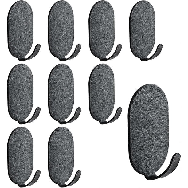 10 Pcs Adhesive Hooks Self Sticky Hooks Carbon Steel Waterproof Wall Hooks Heavy Duty Towel Hanger Rustproof Hook for Bathroom Kitchen Sink Living Roo