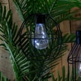 thumbnail image 2 of Northlight 6" Black Geometric Outdoor Hanging Solar Lantern with Handle, 2 of 5
