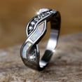 thumbnail image 5 of Elegant twisted cross ring, minimalist personality stylish luxury, engagement/wedding ring, amphibious, jewellery for men and women,Blue-5, 5 of 8