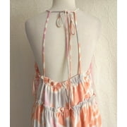 LUSH Size M Maxi Dress Tiered Halter Spaghetti Strap Tie Back Poly