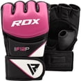 thumbnail image 5 of RDX MMA Gloves for Grappling Martial Arts Training, D. Cut Open Palm Maya Hide Leather Sparring Mitts, Perfect for Cage Fighting, Combat Sports, Punching Bag, Muay Thai and Kickboxing, Pink, S, 5 of 8