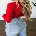 thumbnail image 2 of Womens Long Sleeve Crop Top Zip Up Tank Tops Blouse White M, 2 of 3