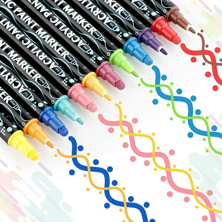 ANUNU Acrylic Paint Markers, 60 Colors Dual Tip photo 2