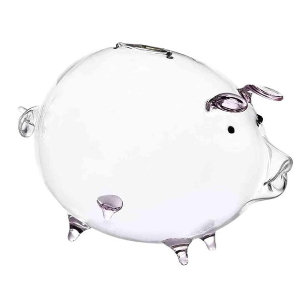 Hucha de cristal de 18 x 12 cm para niños, bonita y transparente, ideal para San Valentín. Púrpura