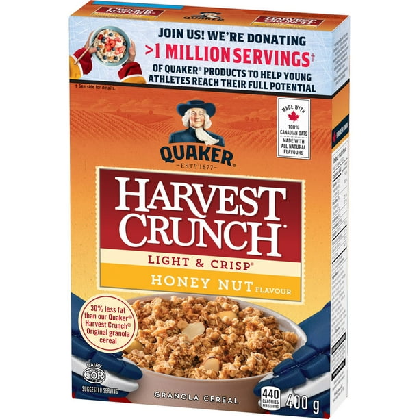 Quaker Harvest Crunch Light & Crisp Honey & Nut Flavour Granola Cereal 