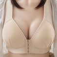thumbnail image 1 of Sujetador de gran tamaño con hebilla frontal, fino, sin aro de acero, fruncido en la espalda, hermoso accesorio de ropa interior para mujer, leche, 1 of 3