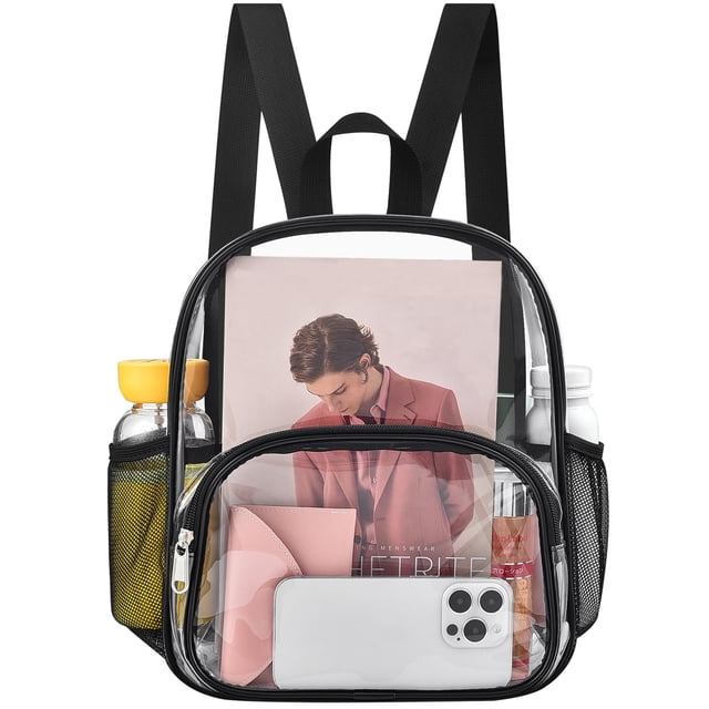 Mochila transparente Busiuw para eventos de estadio de 30 x 30 x 15 cm con bolsillo