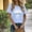 #Light Blue, variant on DPTALR Women's Summer Fitted Casual Floral Print Round Neck Short Sleeve T-Shirt,Beige,Size M