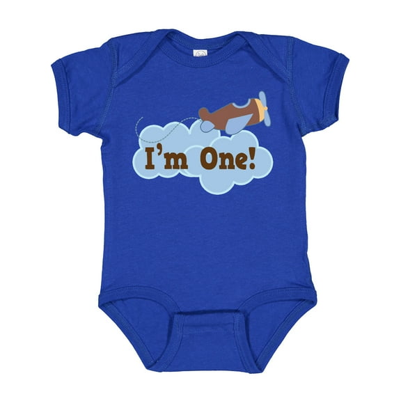 Inktastic 1st Birthday Airplane I'm One Boys Baby Bodysuit
