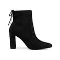 thumbnail image 3 of BLISSFUL STEP Women's Pull on Drawstring Block Heel Ankle Boots Black 7.5, 3 of 7