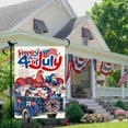 thumbnail image 2 of Three Gnomes in Truck Happy Independence Day Garden Flag Summer 4th of July Double Sided Vertical Rustic Burlap Farmhouse Small Yard Seasonal Holiday Outdoor Decor 12.5 × 18 Inch, 2 of 6