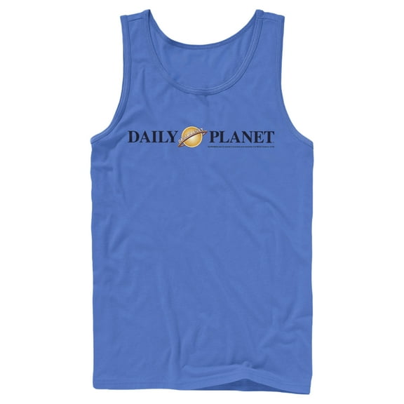 Men's Superman Daily Planet Logo  Tank Top Royal Blue 2X Large