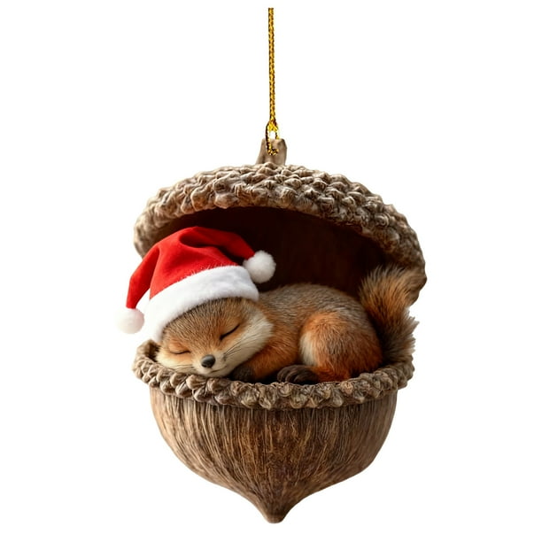 Colgante Decorativo Adornos Navideños De Animales Del Bosque Acrílicos 2D De 8cm Con Estampado Para Decorar El Árbol (1 Unidad) Rkxzt