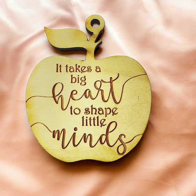 Ornament - It Takes a Big Heart to Shape Little Minds - Raw Wood 3x3in Ornament - It Takes a Big Heart to Shape Little Minds - Raw Wood 3x3in