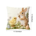 thumbnail image 4 of Fwttom Pillow Covers 18x18, Imitation Embroidery Easter Decorations Throw Pillow Covers, Short Lint Home Spring Decor for Bedroom Couch Cushion Cover, 4 of 7
