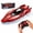 RED, variant on Funtogether High Speed Remote Control Boat for Pools and Lakes, 2.4GHz Waterproof RC Speedboat with Dual Motors, Blue