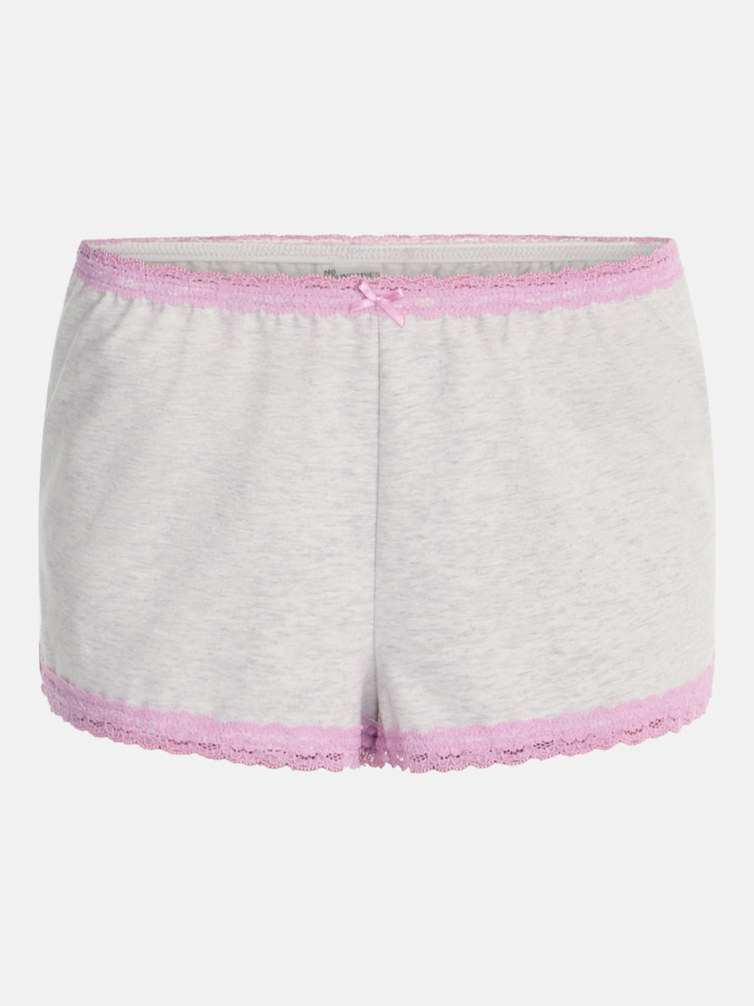 No Boundaries Cotton Blend Jersey Lace Sleep Shorts, Women’s XXS-3X