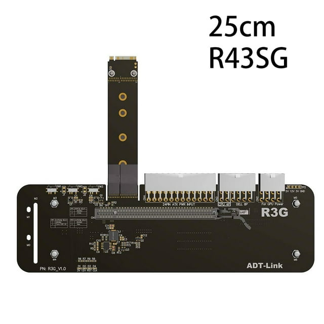 Sidaley Soporte de tarjeta gráfica externa Laptop M.2 Key GPU Stand con PCI-E 3.0x4 Accesorio de computadora 0.5M / 0.25M / Inversión Cables de computadora 0.25 m